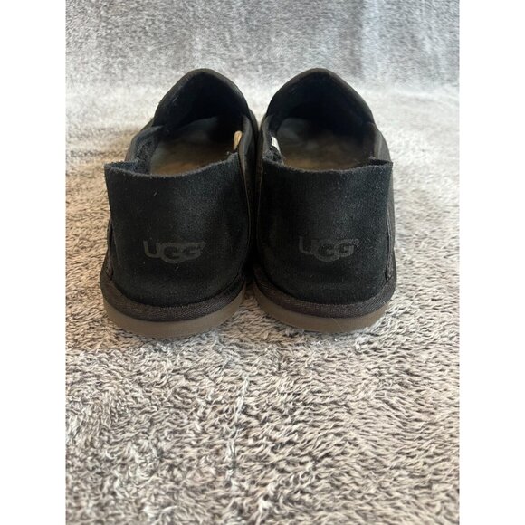 UGg Cooke Loafer Slipper Size 10 Black Suede Wool Lined Collapsible Heel 16596 - Picture 5 of 13